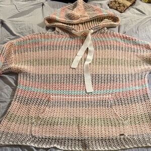 O’Neil Bailynn Sweater Hooded Multicolor Small Kangaroo pocket EUC